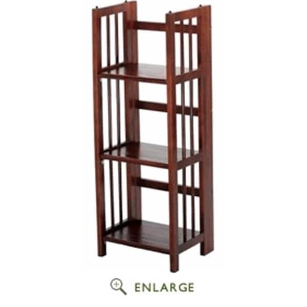Casual Home Casual Home 331-33 14 in. 3-Shelf Folding Bookcase; Walnut 331-33 - main